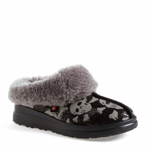 Ugg Australia Black And Grey Skull Sequin Slippers